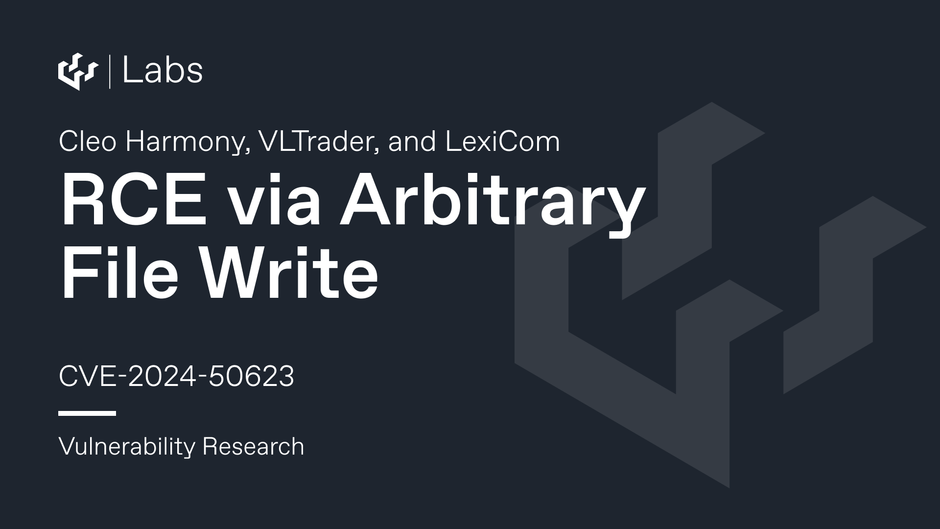 Cleo Harmony, VLTrader, and LexiCom - RCE via Arbitrary File Write (CVE-2024-50623)